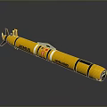 Yellow Underwater Weapon With HYDRO And AREUS Markings Streamlined Design And Red Indicators 3d model