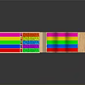 Creative Rainbow Colored Wooden Blocks With Wavy Design And Stacked Structure
