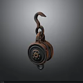 Heavy Duty Industrial Lifting Pulley With Steel Hook And Rotating Wheel Assembly