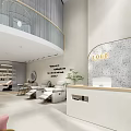 Beauty Hair Salon Interior With Modern Decor Comfortable Chairs Styling Stations And Reception Desk