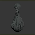 Unique Sculptural Gray Furniture Decorative Piece With Twisted Hand Design