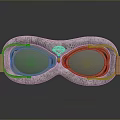Vintage Goggles Design With Copper Frame Stone Texture And Reflected Building Detail