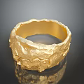 Gold Ring With Textured Surface And Unique Handcrafted Design For Daily Use 3d model