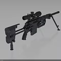 Modern Tactical Sniper Rifle With High Precision Scope And Bipod Support 3d model