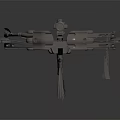 Modern Metallic Crossbow Featuring Scope And Detailed Mechanical Components Design 3d model