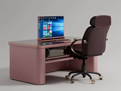 Modern computer table and chair E-sports table and chair combination 3d model