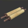 Wooden Rolling Pins For Kitchen Baking With Smooth Surface And Comfortable Handles 3d model