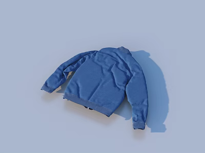 Blue Jacket Back View With Stylish Design For Casual Everyday Wear 3d model