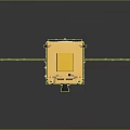 Advanced Satellite Equipment With Golden Main Body Yellow Top And Blue Solar Panels