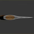 Metal Head Axe With Wooden Handle In Vertical Position On Gray Background