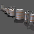 Industrial Equipment Featuring Stainless Steel Storage Tanks And Piping Systems
