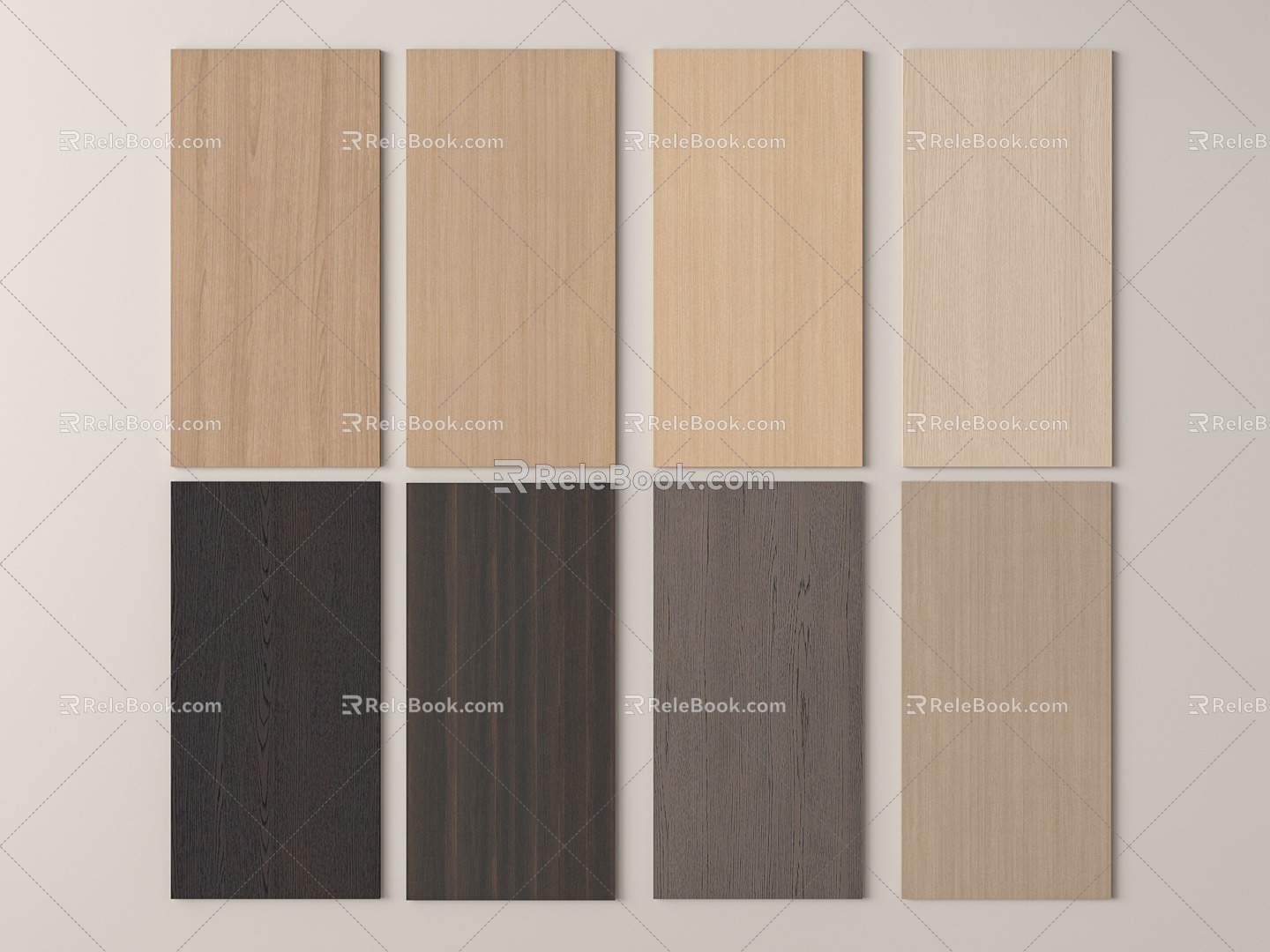 Modern wall panel wood veneer wood grain 3d model