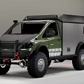 Military Green Off Road Car With Roof Rack And Large Tires For Adventure Camping Trips