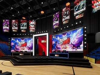 NBA2KONLINE e-sports into the campus activities 3d model