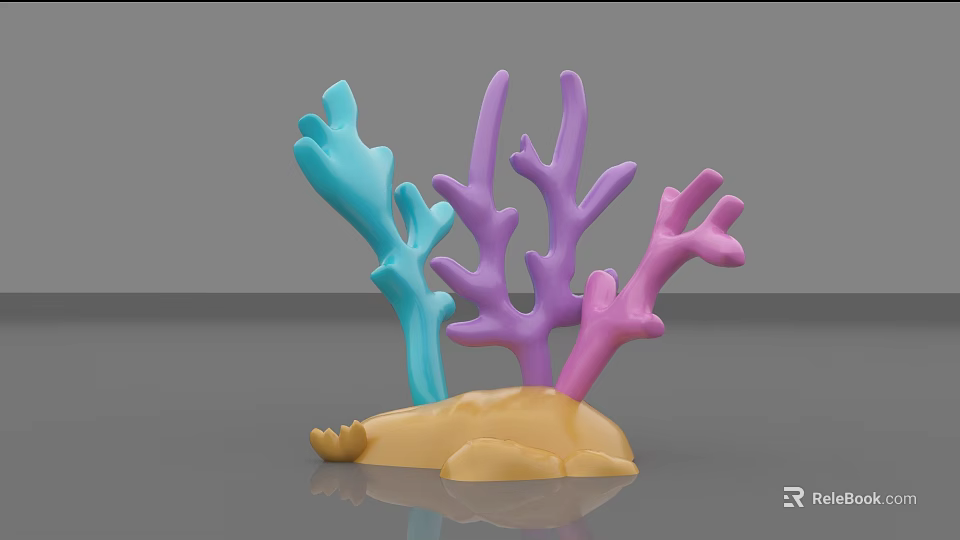 Colorful Coral Reef Decorative Model For Aquatic Animal Habitat 3d model 