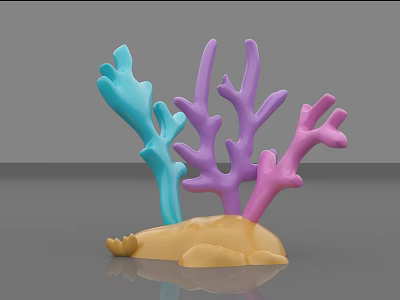Colorful Coral Reef Decorative Model For Aquatic Animal Habitat 3d model