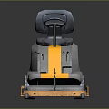 Riding Floor Scrubber With Gray Orange Body Black Seat Handle And Wheels