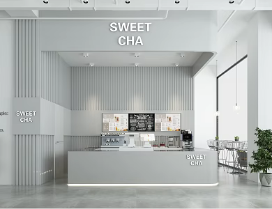 Modern Milk Tea Shop Simple Milk Tea Shop 3d model
