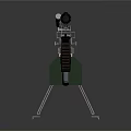Modern Tactical Machine Gun With Telescopic Sight Tripod Stand And Green Magazine