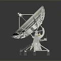 White Satellite Dish With Sturdy Mounting Stand And Dish Shaped Design 3d model