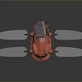 Unique Red Flying Vehicle With Multiple Propellers And Futuristic Cockpit Design