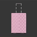 Stylish Pink Checkerboard Pattern Travel Luggage With Telescopic Handle And Wheels