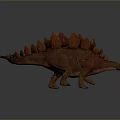 Red Orange Stegosaurus Dinosaur With Textured Skin Spiked Back Plates And Tail