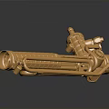 Detailed Golden Mechanical Equipment With Intricate Metal Pipes Valves And Knobs