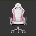 Pink And White Gaming Chair With Ergonomic Design Comfortable Seat And Wheels