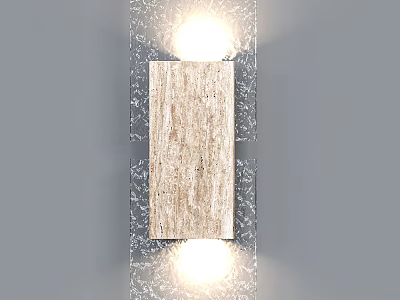 Modern Wall Sconce With Wooden Panel And Transparent Glass Double Illuminated Lights 3d model