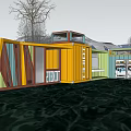 Modern Container Architecture Container Cafe Station Architecture Landscape Architecture 3d model