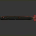 Red And Black Submarine Watercraft With Modern Streamlined Design And Propeller
