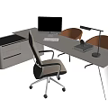 Modern Office Desk Boss Desk Computer Desk 3d model