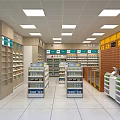 Well Organized Shopping Mall Store With Shelves Products Cashier Counter And Bright Lighting