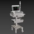 Advanced Medical Patient Monitor with Digital Screen and Mobile Cart for Clinical Monitoring Use