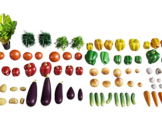 Modern Vegetable Fruit Combination 3d model
