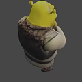 Shrek Animated Character With Green Skin Yellow Ears And Thoughtful Pose