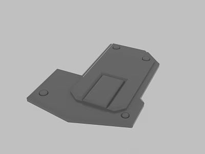 Gray Industrial Mechanical Component 3D Model With Screw Holes And Flat Surface 3d model