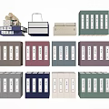 Books Magazines With Colorful Folders And Organized Storage Boxes In Various Colors