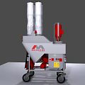 Mobile Industrial Equipment With Three White Cylinders Red Components And ALLIED MACH Logo