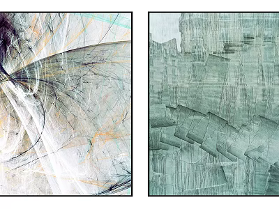 Two Abstract Artworks With Soft Tones And Textured Surfaces For Home Decor 3d model