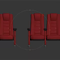 Red Leather Theater Seats With Comfortable Armrests For Modern Cinema Interior