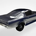 Vintage Dark Blue Two Door Sports Car With Streamlined Body And Chrome Accents