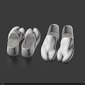 White Split Toe Shoes Two Pairs Japanese Style Design On Navy Background