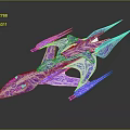 Futuristic Purple And White Spacecraft With Intricate Patterns For Space Exploration