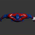 Game And Movie Character 3D Model With Blue Red Suit Spider Web Pattern Standing Pose