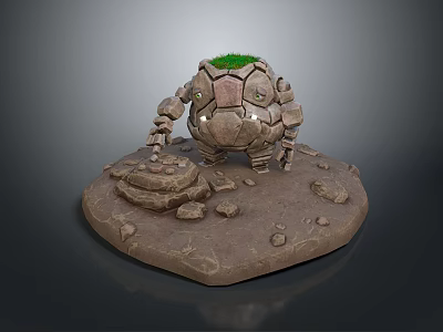 Watcher Rock Magic Stone Man Stone Man Monster Cartoon Monster Cartoon Monster Animation Monster 3d model