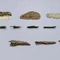 Microtopography Models With Various Shapes And Colors Arranged On White Background