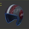 Stylish Red And Silver Motorcycle Helmet With White Stripe And Graphics