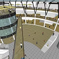 Modern Commercial Street Design With Glass Roof Multiple Floors And Pedestrian Walkways